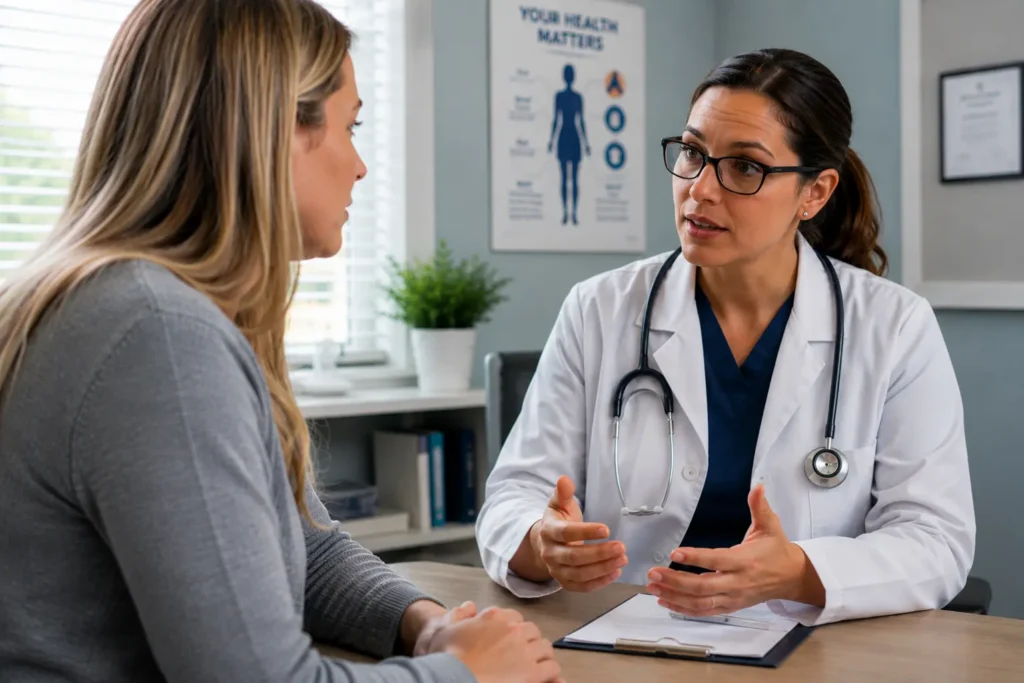 Medical Professional Discussing Health Risks Associated with Alcohol Use in Women | The Rose House
